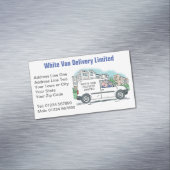 White Van Man mit Name auf Company Van Magnetische Visitenkarte (Beispiel)