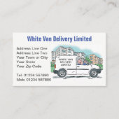 White Van Man mit Name auf Company Van Visitenkarte (Vorderseite)