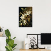 White Vanilla Blume Art Print Poster (Heimbüro)