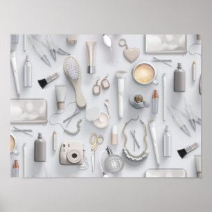 White Vanity-Tabelle Poster