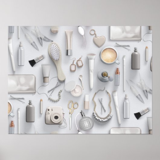 White Vanity-Tabelle Poster (Vorne)