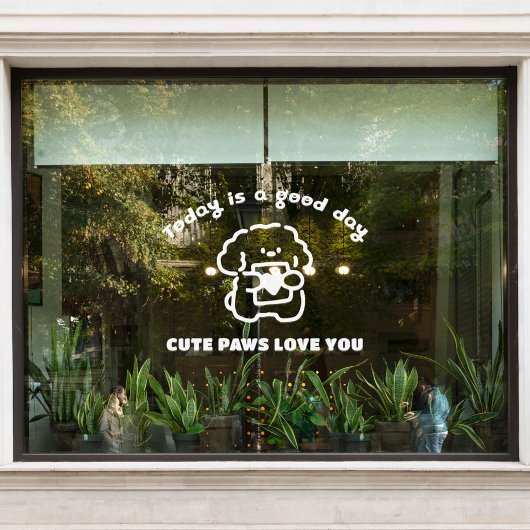 White Vet Clinic Welcome & Hours Window Clubing Fensteraufkleber