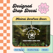 White Vet Clinic Welcome & Hours Window Clubing