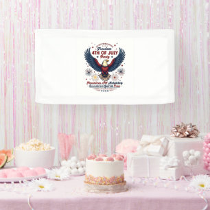White Vintag 4. Juli Banner - Retro Adler