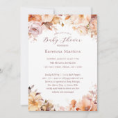 White Vintag Floral Fall Baby Dusche Einladung (Vorderseite)