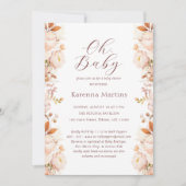 White Vintag Floral Fall Oh Babydusche Einladung (Vorderseite)