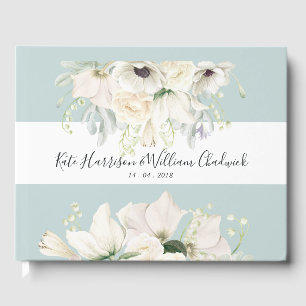 White Vintag Floral Wedbook Gästebuch