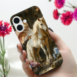 White Vintag Pegasus Griechischer Mythos Fantasy C iPhone 16 Hülle