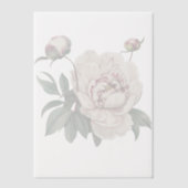 White Vintage  Peony Green Leaves Overlay Pergament Einladungen (Vorderseite)