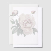 White Vintage  Peony Green Leaves Overlay Pergament Einladungen (Versetzt)