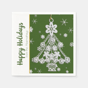 White Vintage Weihnachtsbaum Ornament Template Serviette