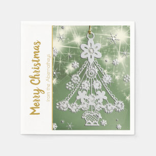 White Vintage Weihnachtsbaum Ornament Template Serviette