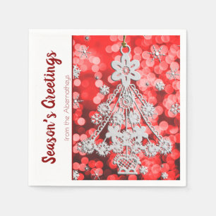 White Vintage Weihnachtsbaum Ornament Template Serviette