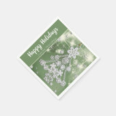 White Vintage Weihnachtsbaum-Ornament-Vorlage Serviette (Ecke)