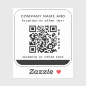 White Vinyl Quadyl Business QR Code Wasser Flasche Aufkleber (Blatt)