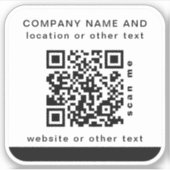 White Vinyl Quadyl Business QR Code Wasser Flasche Aufkleber (Vorderseite)