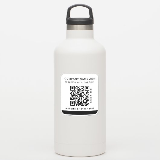 White Vinyl Quadyl Business QR Code Wasser Flasche Aufkleber (Wassserflasche)