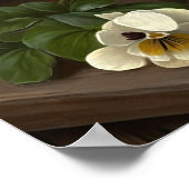 White Violas Blume Art Print Poster (Ecke)
