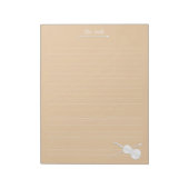 White Violin & Bow Personalisiert Music Class Beig Notizblock (Rotiert)