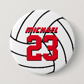 White Volleyball Sportteam Button Button (Vorderseite)
