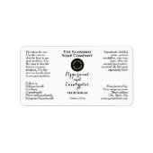 White w curly text and logo dropper bottle label adressaufkleber (Vorne)