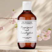 White w curly text cosmetics bottle label