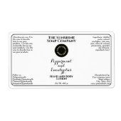 White w curly text logo cosmetics bottle label (Vorne)