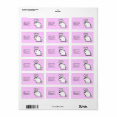 White Wabbit Address Label Adressaufkleber (Vorne)