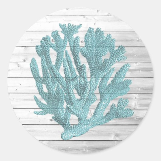 White Washed Wood Beachy Coral Stickers (Vorderseite)