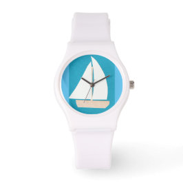 White Watch mit Sailboat Design Armbanduhr