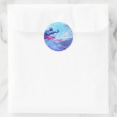 White Water Kayaker Runder Aufkleber (Tasche)