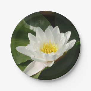 White Water Lilly, Lotus Blume Paper Plate Pappteller