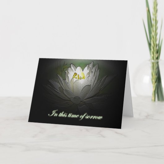 White Water Lily Sympathy Card Karte (Vorderseite)