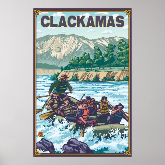 White Water Rafting - Clackamas, Oregon Poster (Vorne)