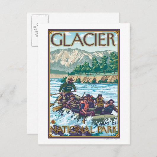 White Water Rafting - Glacier National Park, MT Postkarte (Vorne/Hinten)