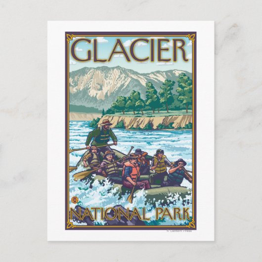White Water Rafting - Glacier National Park, MT Postkarte (Vorderseite)