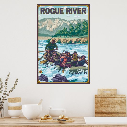 White Water Rafting - Rogue River, Oregon Poster (Küche)