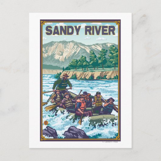 White Water Rafting - Sandy River, Oregon Postkarte (Vorderseite)