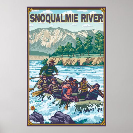 White Water Rafting - Snoqualmie River, WA Poster (Vorne)