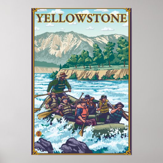 White Water Rafting - Yellowstone Nationalpark Poster (Vorne)