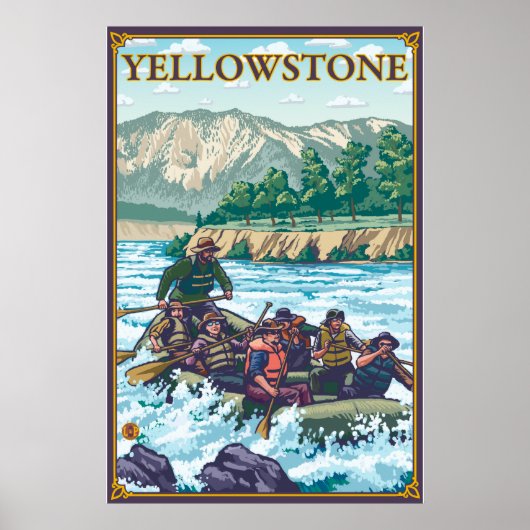 White Water Rafting - Yellowstone Nationalpark Poster (Vorne)
