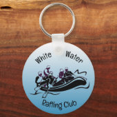 White Water River Rafting Design Button Keychain Schlüsselanhänger (Vorderseite)