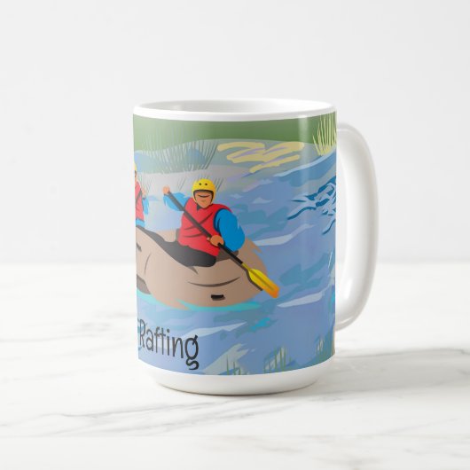 White Water River Rafting Design Coffee Tasse (VorderseiteRechts)