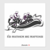 White Water River Rafting Design Contour Sticker (Blatt)