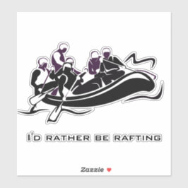 White Water River Rafting Design Contour Sticker