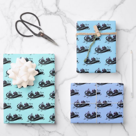 White Water River Rafting Geschenkpapier Set (Vorderseite)