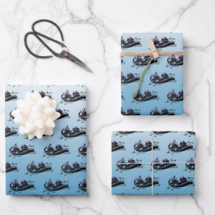 White Water River Rafting Geschenkpapier Set