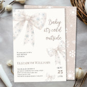 White Watercolor Bow Babydusche Einladung