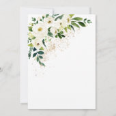 White Watercolor Floral Pumpkin Baby Dusche Einladung (Rückseite)