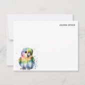 White Watercolor Parrot Stationery Note Card Einladung (Vorderseite)
